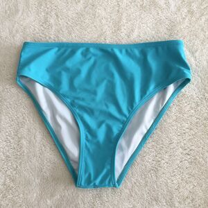 Women’s Turquoise High Waisted Bikini Bottoms Size S Swimwear Fully Lined Beach